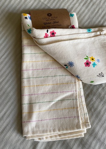 Bohem Çiçek Desenli Pastel Renkli Havlu - Görsel 2