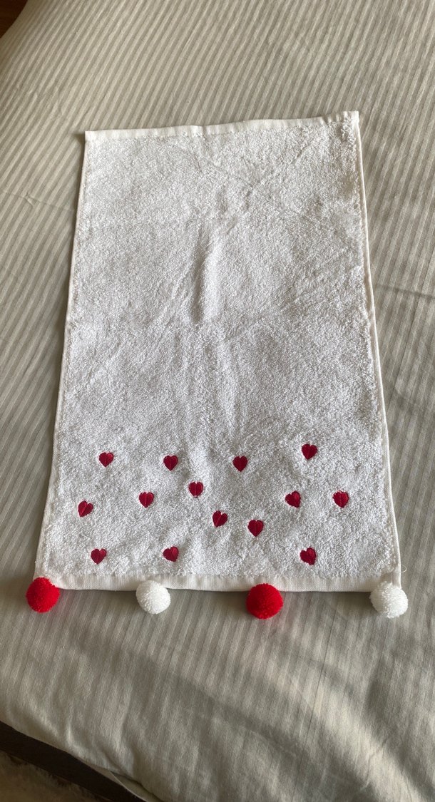 Nakışlı Bohem Beyaz Havlu - Görsel 2