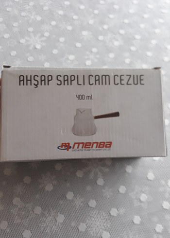 Ahşap Saplı Cam Cezve 400 ml Beyaz - Görsel 2