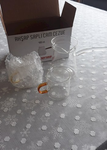 Ahşap Saplı Cam Cezve 400 ml Beyaz - Görsel 3