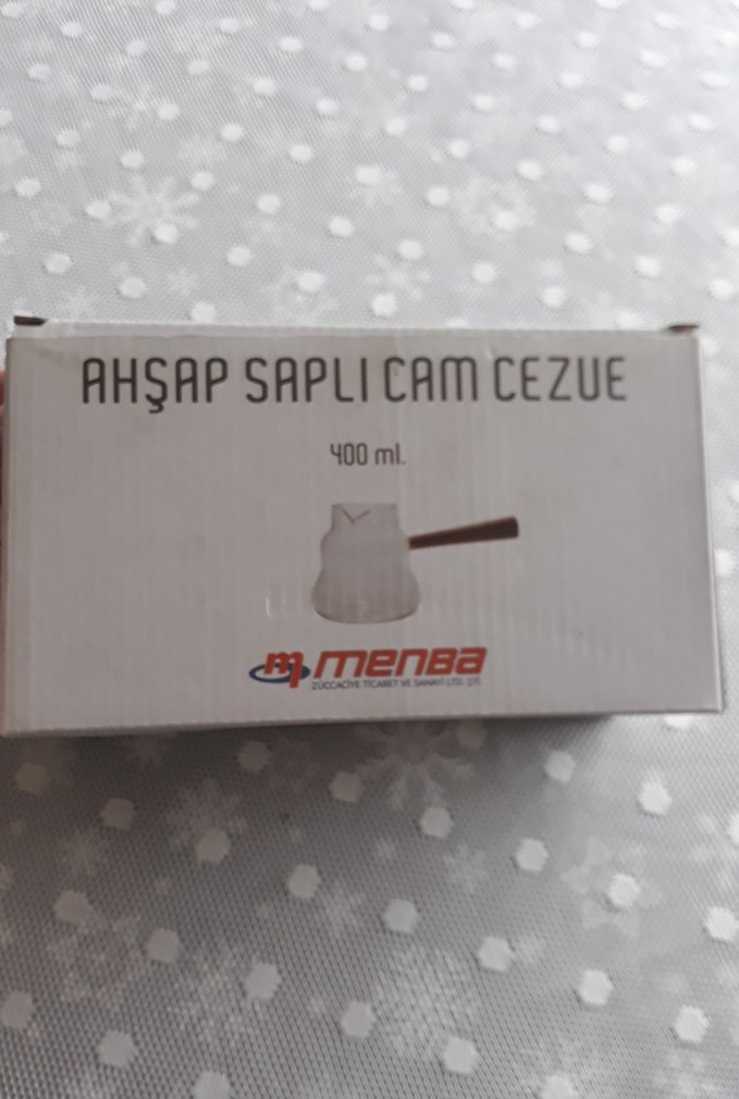 Ahşap Saplı Cam Cezve 400 ml Beyaz - Görsel 2