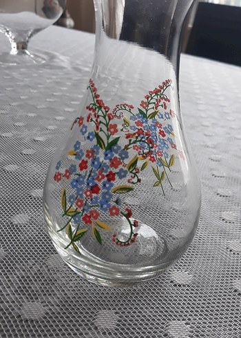 Çiçek Desenli Renkli Cam Vazo - Görsel 2