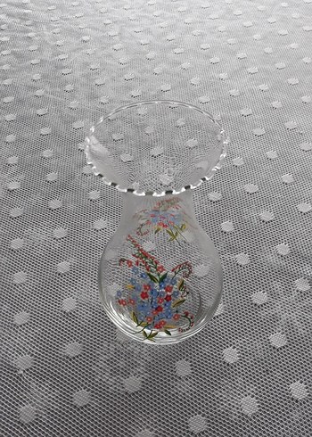 Çiçek Desenli Renkli Cam Vazo - Görsel 3