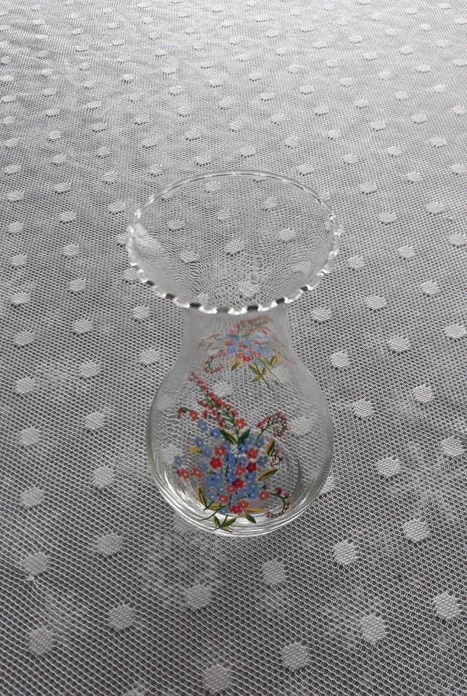 Çiçek Desenli Renkli Cam Vazo - Görsel 3