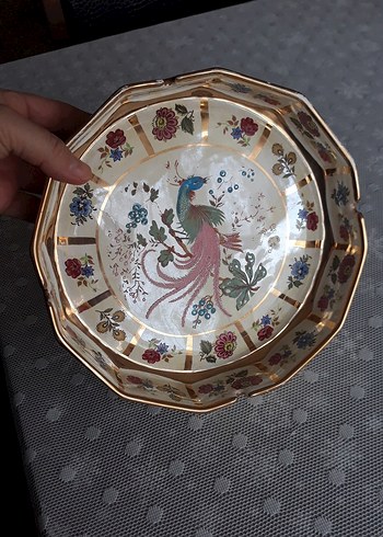 Çiçek Desenli Çokgen Porselen küllük - Görsel 3