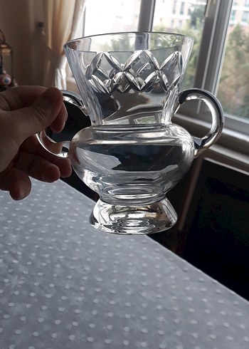 Çift Kulplu Şeffaf Cam Kupa - Görsel 3