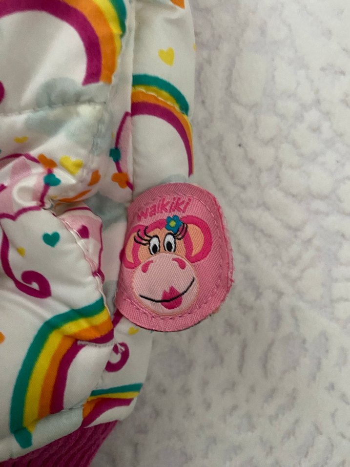 Kapüşonlu, Kürklü, Renkli Kız Çocuk Yelek - Görsel 5