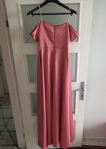 Pembe Drapeli Uzun Abiye Elbise - Görsel 7