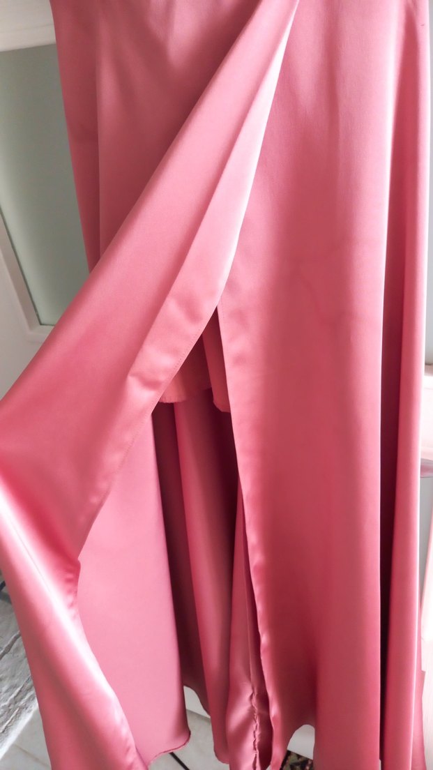 Pembe Drapeli Uzun Abiye Elbise - Görsel 4