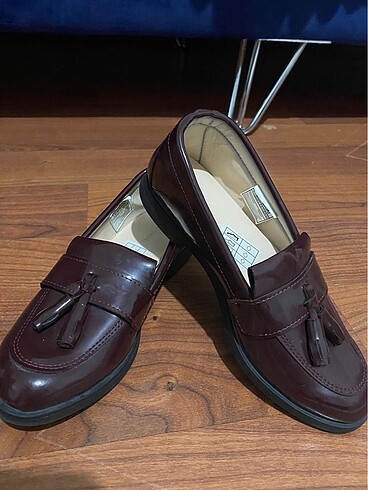 31 Beden bordo Renk Kız çocuk loafer-babet
