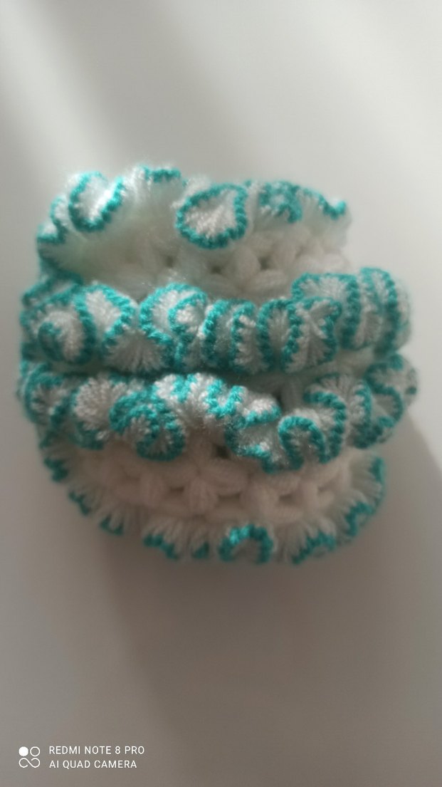 Turkuaz Renkli El Yapımı marul lif modeli - Görsel 2