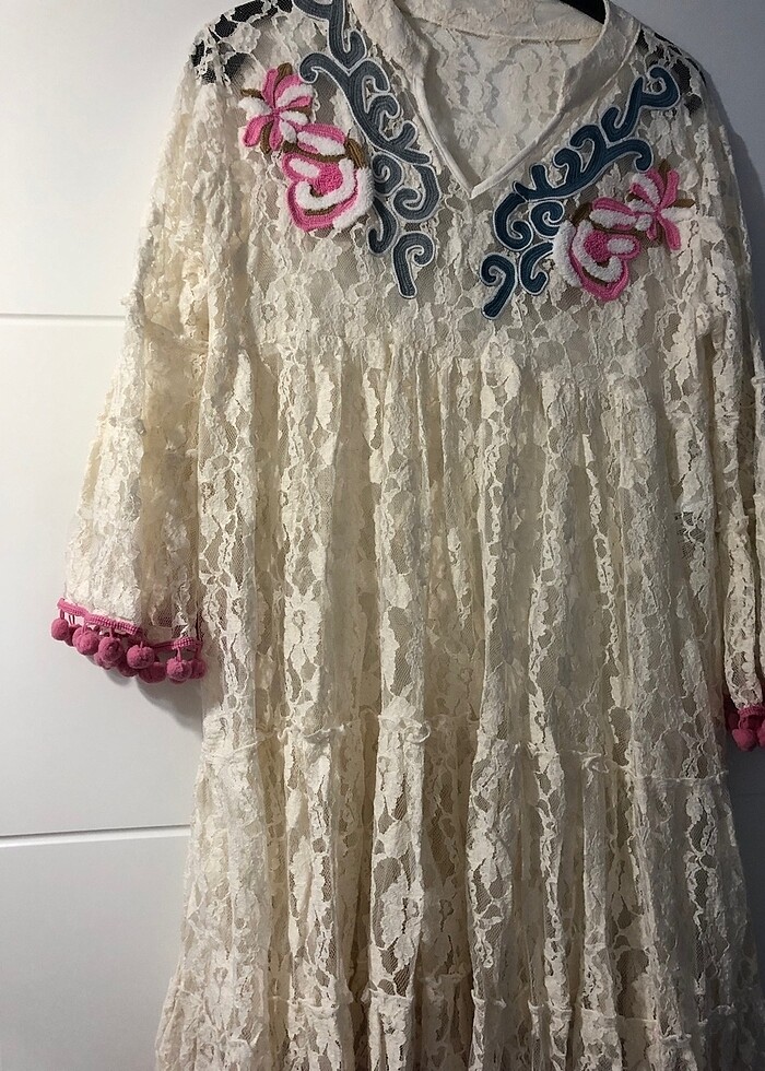 İthal tül dantel tasarım otantik elbise - Görsel 3
