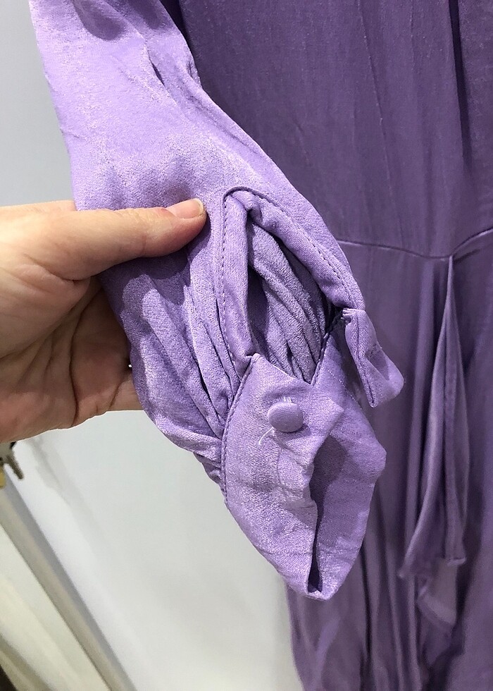 Pamuk Saten elbise - Görsel 3