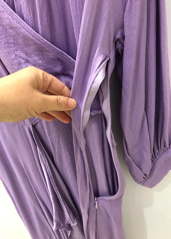 Pamuk Saten elbise - Görsel 4