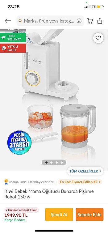 Kiwi buharda pişirme mama robotu