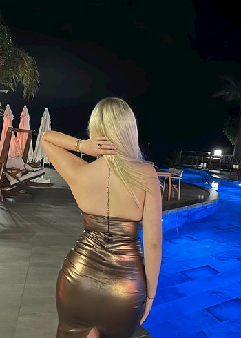 Parlak bakır Deri Midi Elbise - Görsel 6