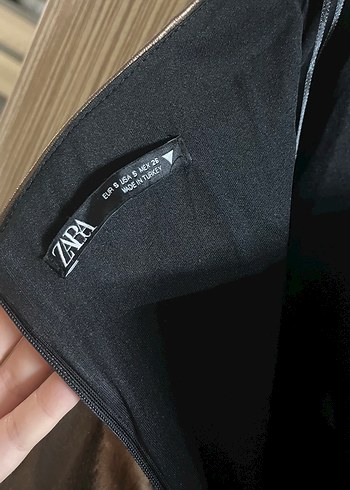 Parlak bakır Deri Midi Elbise - Görsel 4