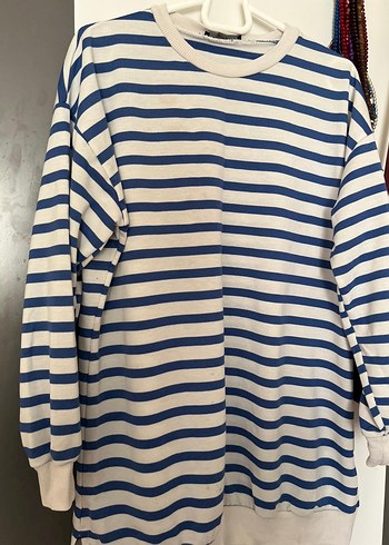 Mavi Çizgili Uzun kollu sweatshirt - Görsel 8