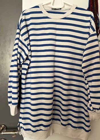Mavi Çizgili Uzun kollu sweatshirt - Görsel 6