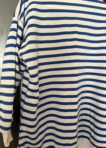 Mavi Çizgili Uzun kollu sweatshirt - Görsel 2