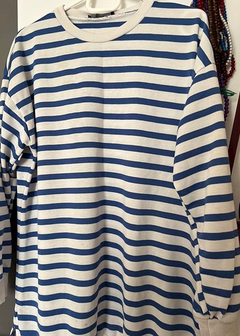 Mavi Çizgili Uzun kollu sweatshirt - Görsel 5