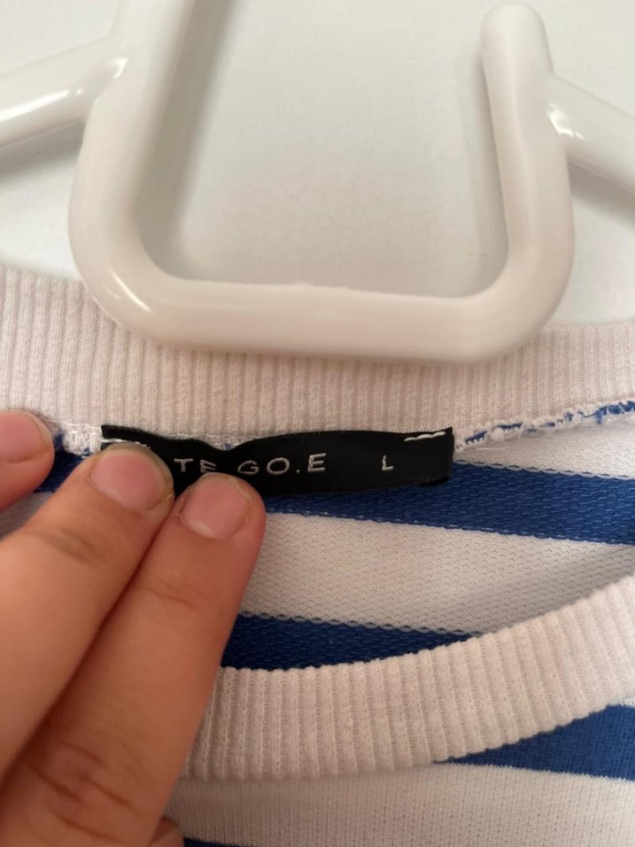 Mavi Çizgili Uzun kollu sweatshirt - Görsel 3