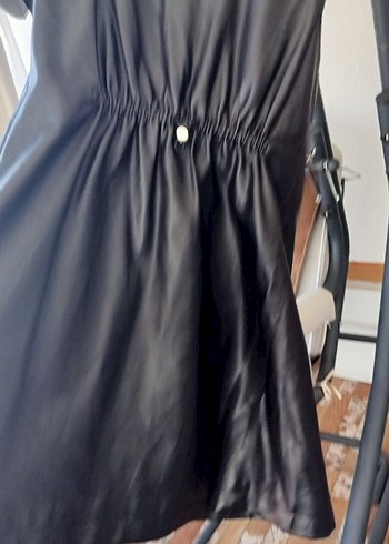 Siyah Deri V Yaka Hamile Tulum - Görsel 4