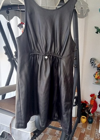 Siyah Deri V Yaka Hamile Tulum - Görsel 3