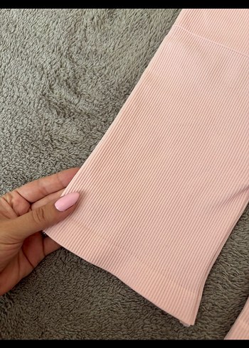 Pembe Yüksek Bel Mini Spor Şort - Görsel 2