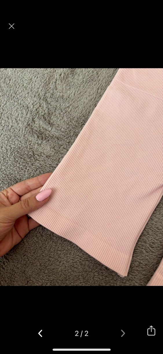 Pembe Yüksek Bel Mini Spor Şort - Görsel 2