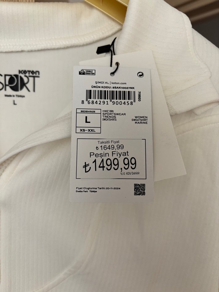 Beyaz Yarım Fermuarlı Kadın Sweatshirt - Görsel 3