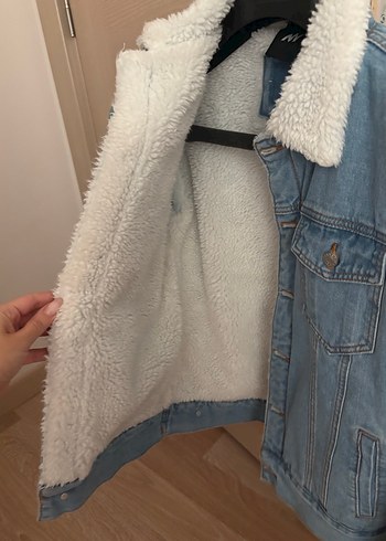 peluş kot ceket - Görsel 2