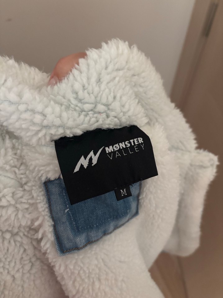 peluş kot ceket - Görsel 3