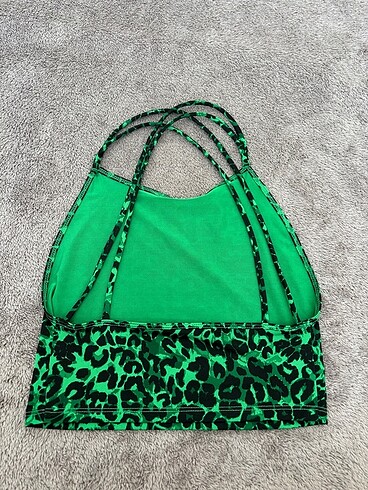 Bershka bershka yeşil leopar crop
