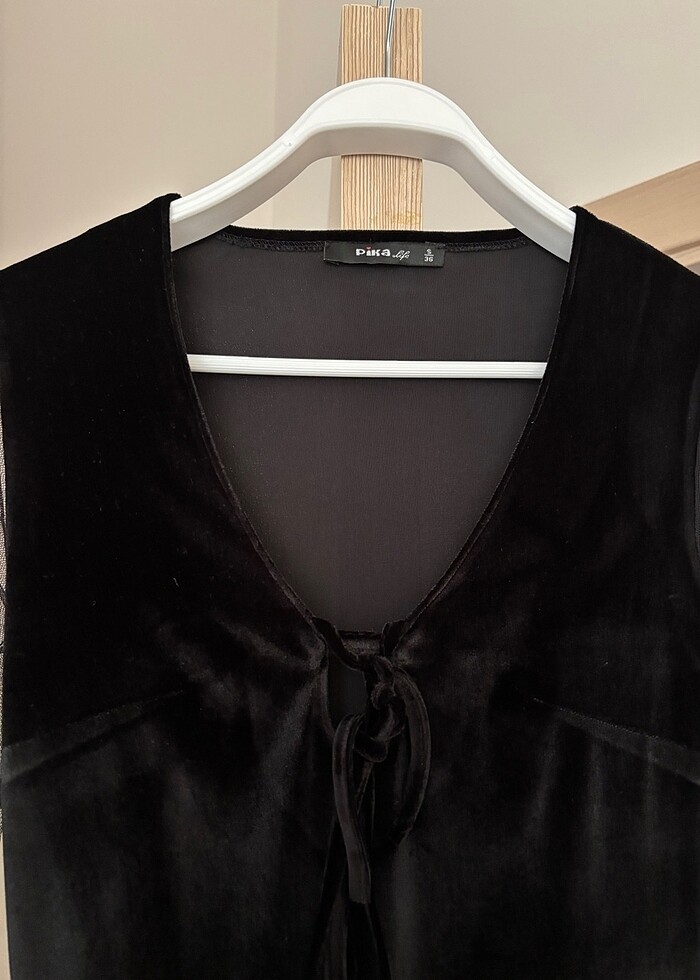 siyah kadife elbise - Görsel 2