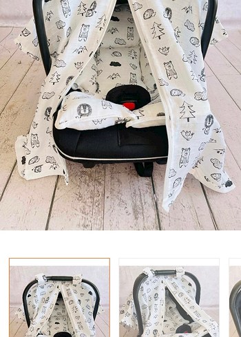 Gri Desenli Çocuk puset örtüsü - Görsel 6