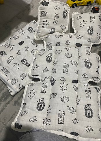 Gri Desenli Çocuk puset örtüsü - Görsel 5