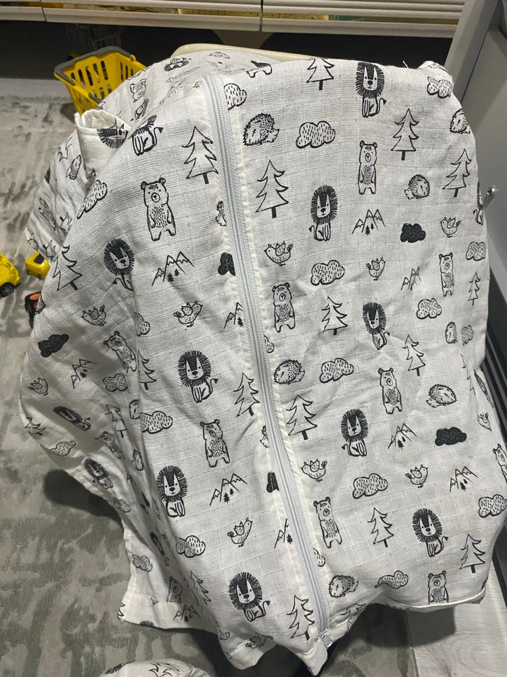 Gri Desenli Çocuk puset örtüsü - Görsel 3