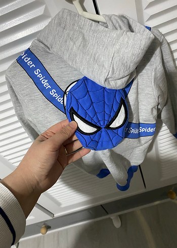 Gri Erkek Çocuk Fermuarlı Sweatshirt - Görsel 4