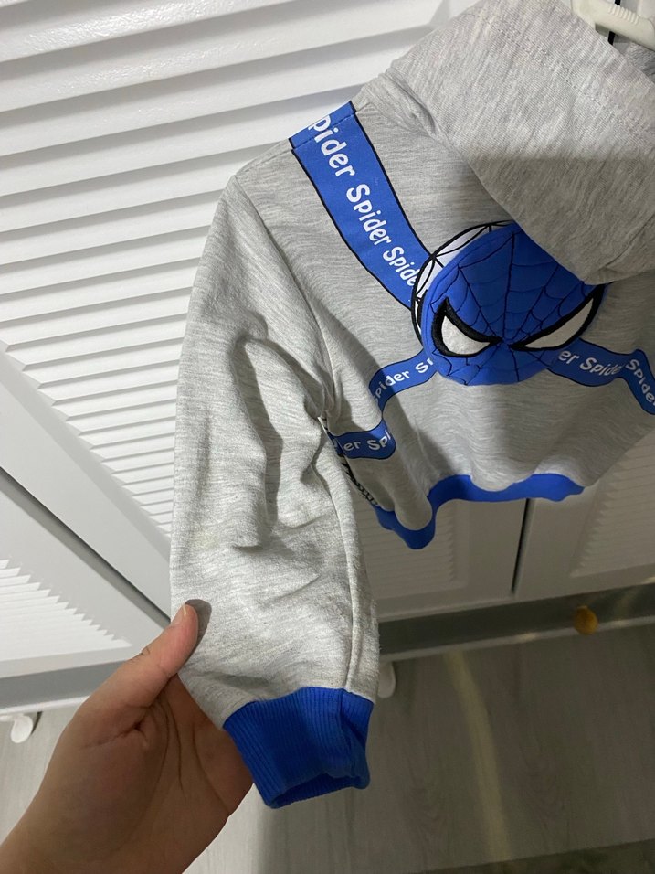 Gri Erkek Çocuk Fermuarlı Sweatshirt - Görsel 5