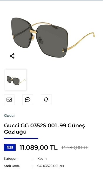 Gucci güneş gözlüğü