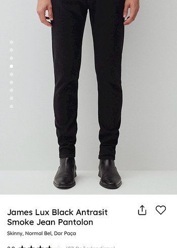 James Lux Siyah Antrasit Smoke Jean Pantolon - Görsel 2