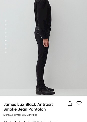 James Lux Siyah Antrasit Smoke Jean Pantolon - Görsel 3