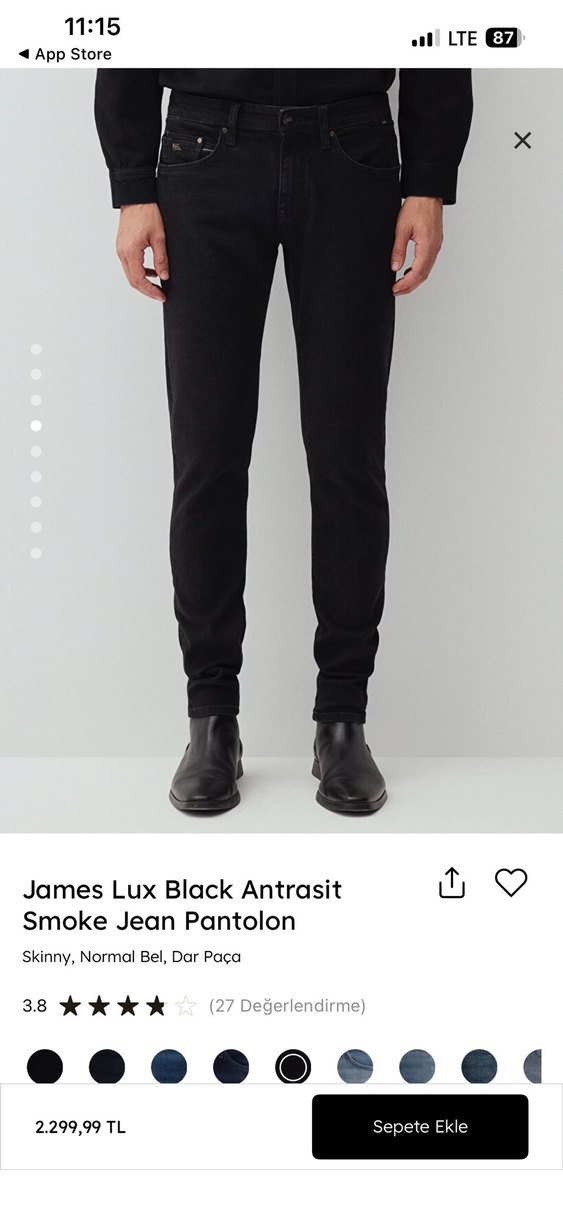 James Lux Siyah Antrasit Smoke Jean Pantolon - Görsel 2