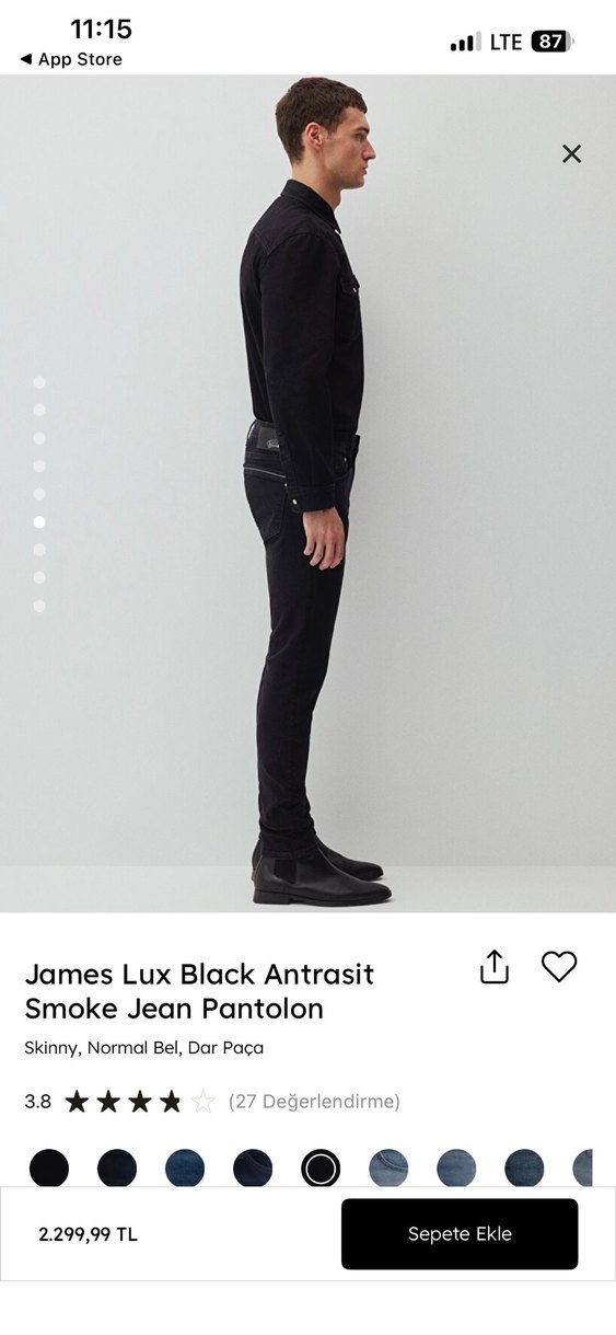 James Lux Siyah Antrasit Smoke Jean Pantolon - Görsel 3