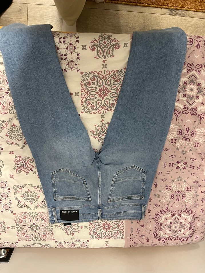 Bağcıklı Açık Mavi Bol Kesim Jean - Görsel 5