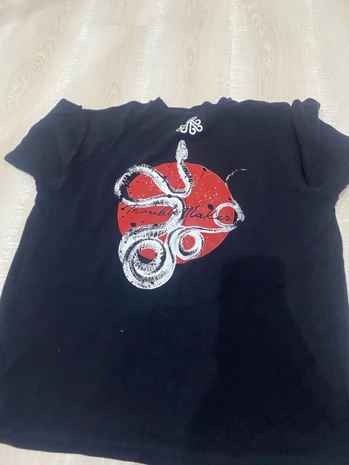 Siyah Baskılı Kısa Kollu tshirt - Görsel 2