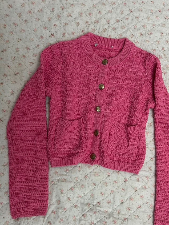 Pembe Triko Kadın Hırka - Görsel 3