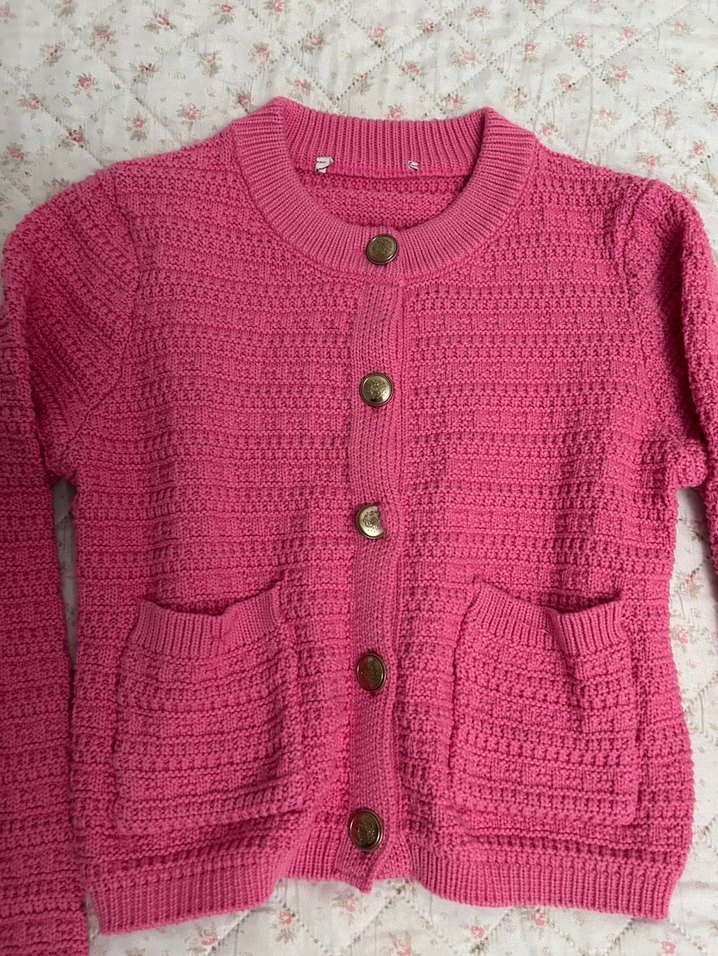 Pembe Triko Kadın Hırka - Görsel 2