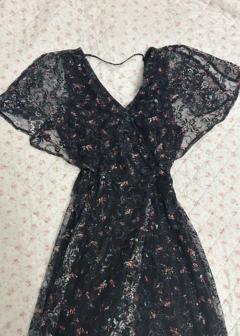 Dantel Detaylı Siyah Midi Gotik Elbise - Görsel 2